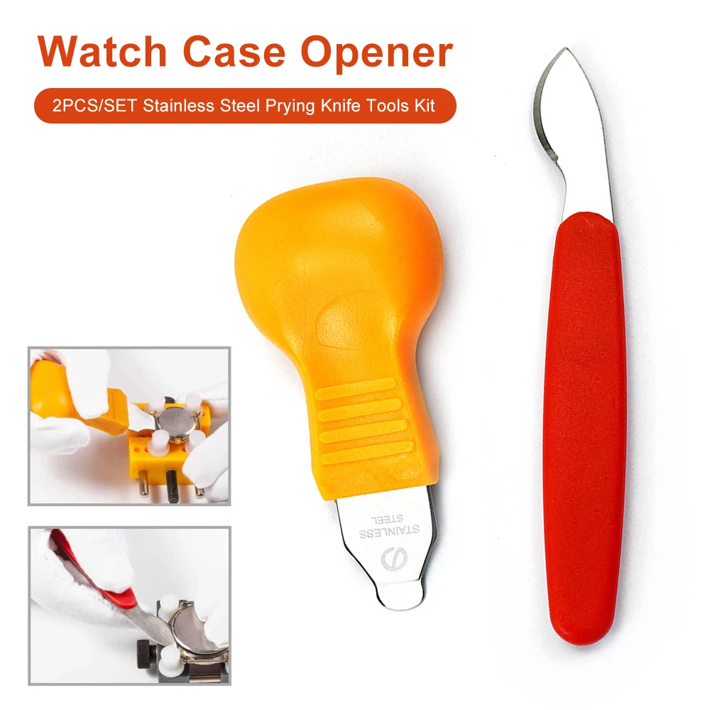 2pcs/set Watch Case Back Cover Opener Removal Tool Stainless Steel Prying Knife Remover for Battery Change Watch Repair Tool Kit
2pcs/set Watch Case Back Cover Opener Removal Tool Stainless Steel Prying Knife Remover for Battery Change Watch Repair Tool Kit