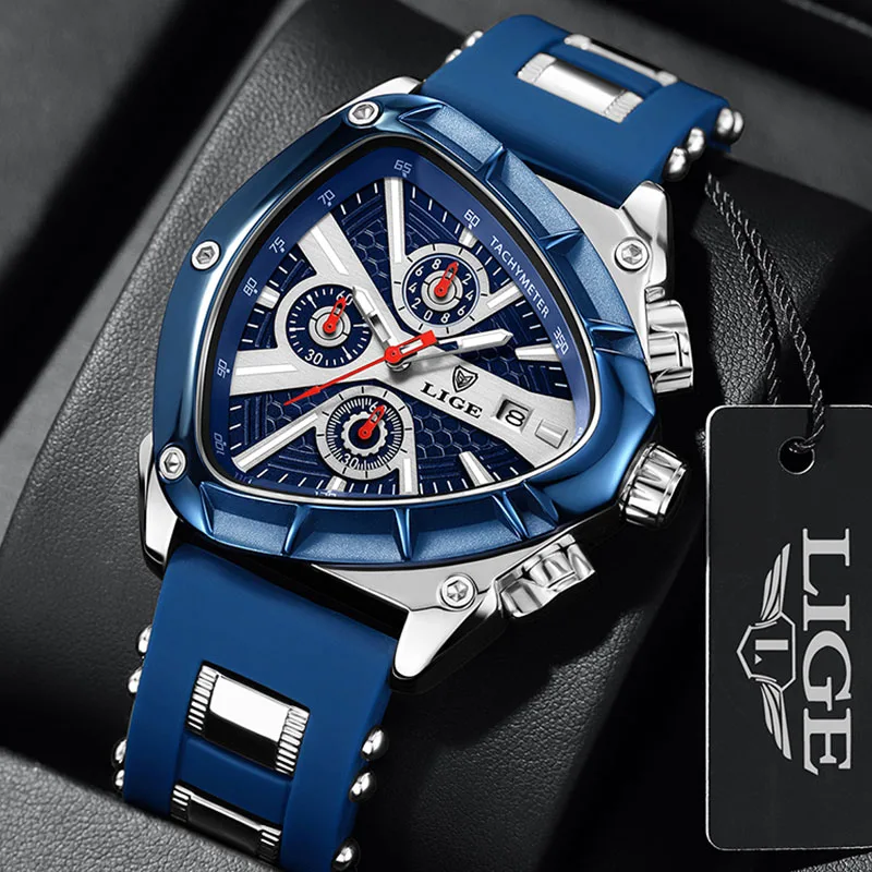 LIGE Creative Irregular Big Dial Watch Men Fashion Business Silicone Waterproof Men's Quartz Watches Sport Luminous Chronograph
LIGE Creative Irregular Big Dial Watch Men Fashion Business Silicone Waterproof Men's Quartz Watches Sport Luminous Chronograph