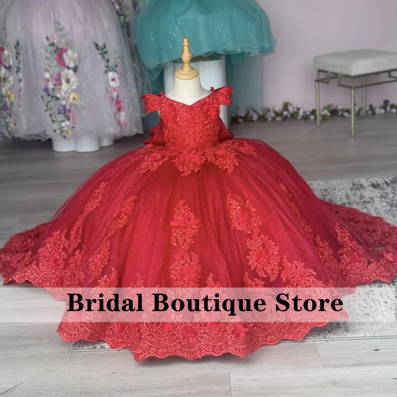 Customized Red Flower Girl Dresses Tulle Lace Floral Appliques With Bow For Wedding Birthday Party Prom Evening Banquet Gown
Customized Red Flower Girl Dresses Tulle Lace Floral Appliques With Bow For Wedding Birthday Party Prom Evening Banquet Gown