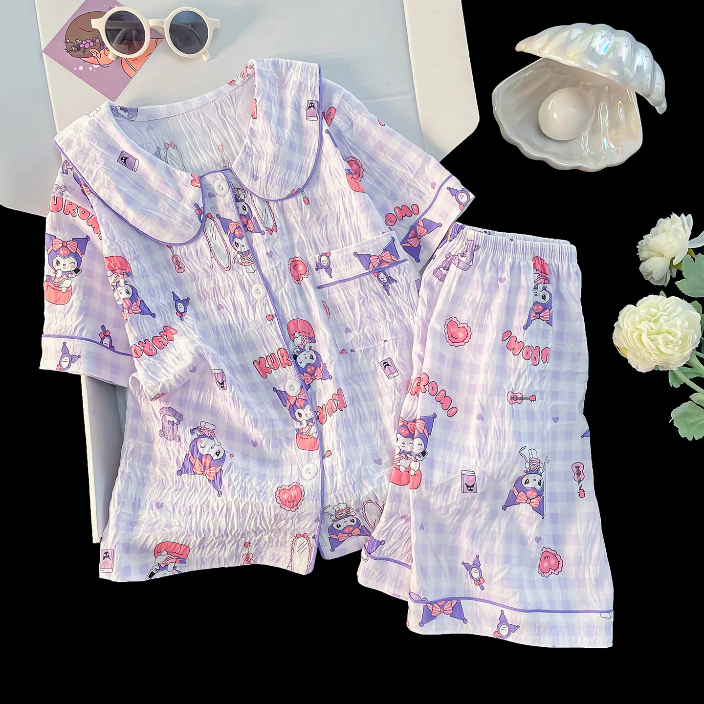 НОВЫЙ летний комплект пижамы для девочек Kuromi: футболка и шорты Hello Kitty My Melody Sanrio, тонкие, мягкие, свободные, милые, для отдыха и дома
НОВЫЙ летний комплект пижамы для девочек Kuromi: футболка и шорты Hello Kitty My Melody Sanrio, тонкие, мягкие, свободные, милые, для отдыха и дома