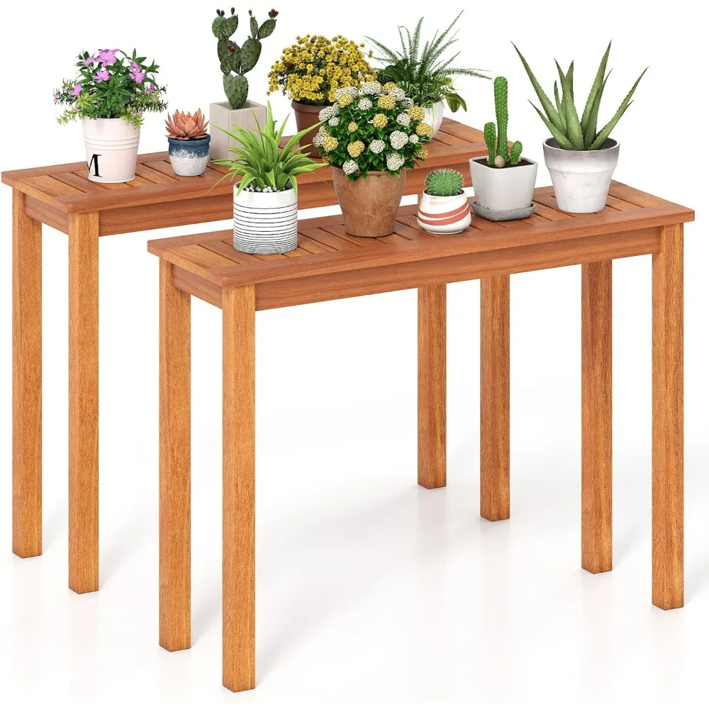 Wooden Plant Stand, Outdoor Indoor Solid Wood Flower Pot Holder Display Shelf with Teak Oil Finish
Wooden Plant Stand, Outdoor Indoor Solid Wood Flower Pot Holder Display Shelf with Teak Oil Finish