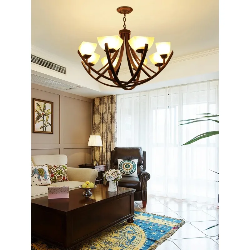 American Chandelier Country Creative Restaurant Bedroom Wrought Iron Lamps Modern Minimalist European Style Living Room Lamp
American Chandelier Country Creative Restaurant Bedroom Wrought Iron Lamps Modern Minimalist European Style Living Room Lamp
