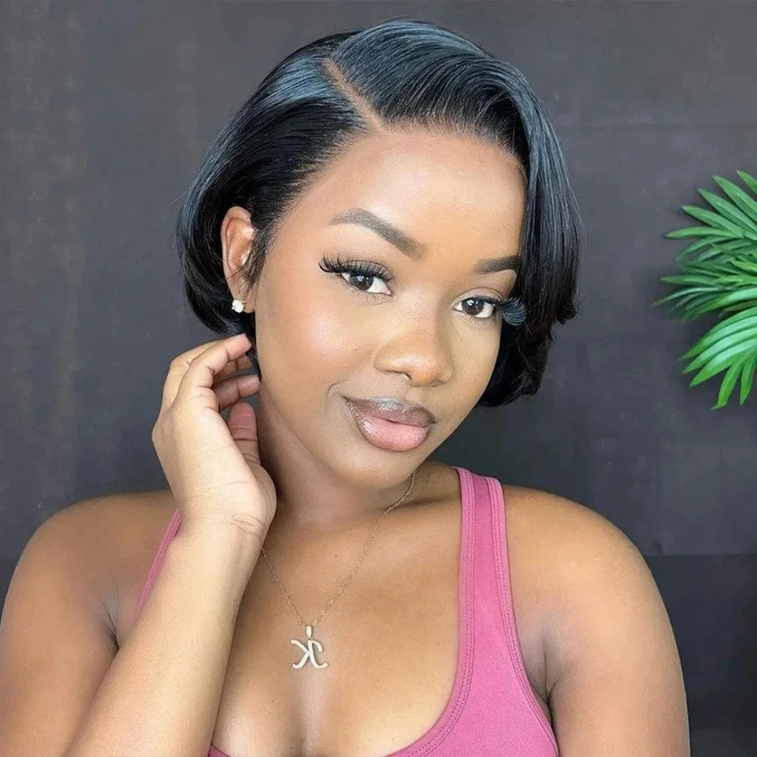 Short Bob Pixie Wig Straight 13X4 Transparent Lace Front Human Hair Wigs Human Hair Straight Pixie Wig Remy Hair For Woman
Short Bob Pixie Wig Straight 13X4 Transparent Lace Front Human Hair Wigs Human Hair Straight Pixie Wig Remy Hair For Woman