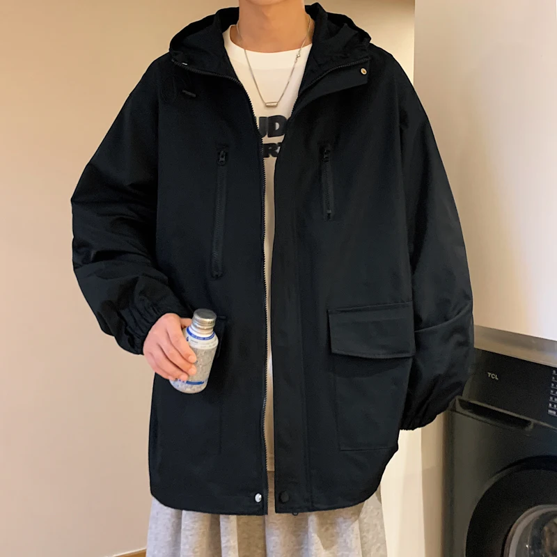 Black Men Hooded Jacket Bomber Jacket Spring and Autumn Men's Windbreakers Zipper Coats Loose Cargo jackets Outerwear 5XL
Black Men Hooded Jacket Bomber Jacket Spring and Autumn Men's Windbreakers Zipper Coats Loose Cargo jackets Outerwear 5XL