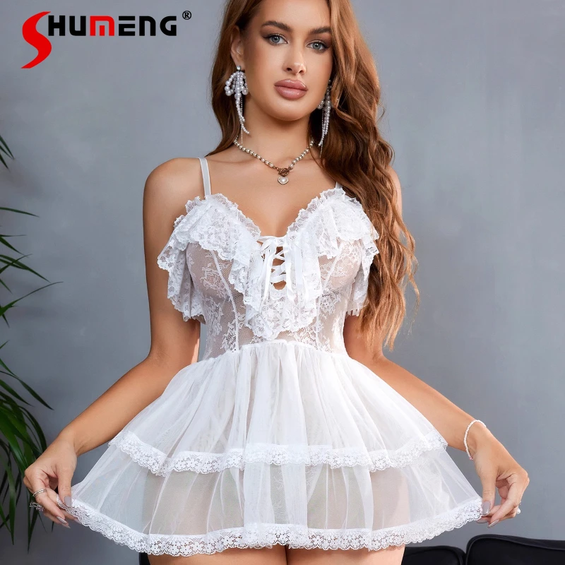 Сексуальные кружевные ночные рубашки Pure Desire для женщин, собранная ночная рубашка на косточках, комплект из двух предметов, женская белая сексуальная одежда для сна
Сексуальные кружевные ночные рубашки Pure Desire для женщин, собранная ночная рубашка на косточках, комплект из двух предметов, женская белая сексуальная одежда для сна