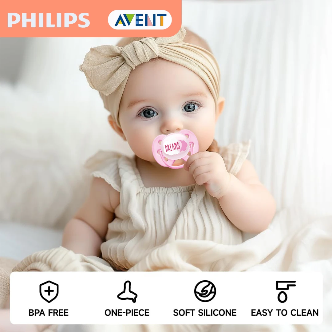 PHILIPS AVENT Soothing Pacifier for Newborns 0-18 Months – Silicone| Anti-Colic Ventilated Design | BPA-Free & Odorless
PHILIPS AVENT Soothing Pacifier for Newborns 0-18 Months – Silicone| Anti-Colic Ventilated Design | BPA-Free & Odorless