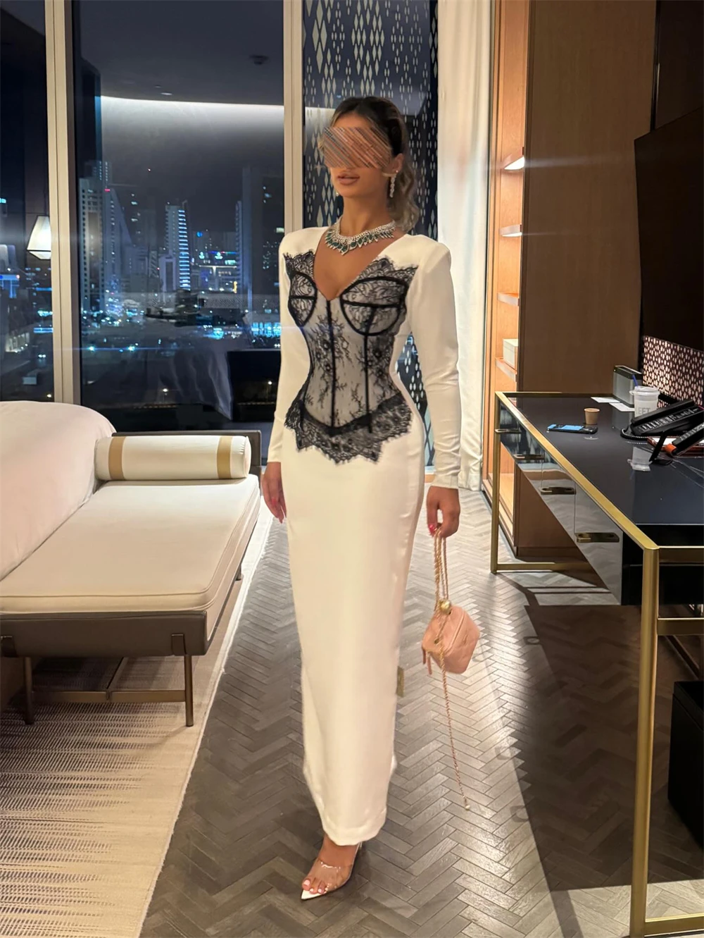 Customized Temperament Jersey Evening Dresses Classic V-Neck Long Sleeves Homecoming Dress Simple Bespoke Occasion Gowns
Customized Temperament Jersey Evening Dresses Classic V-Neck Long Sleeves Homecoming Dress Simple Bespoke Occasion Gowns