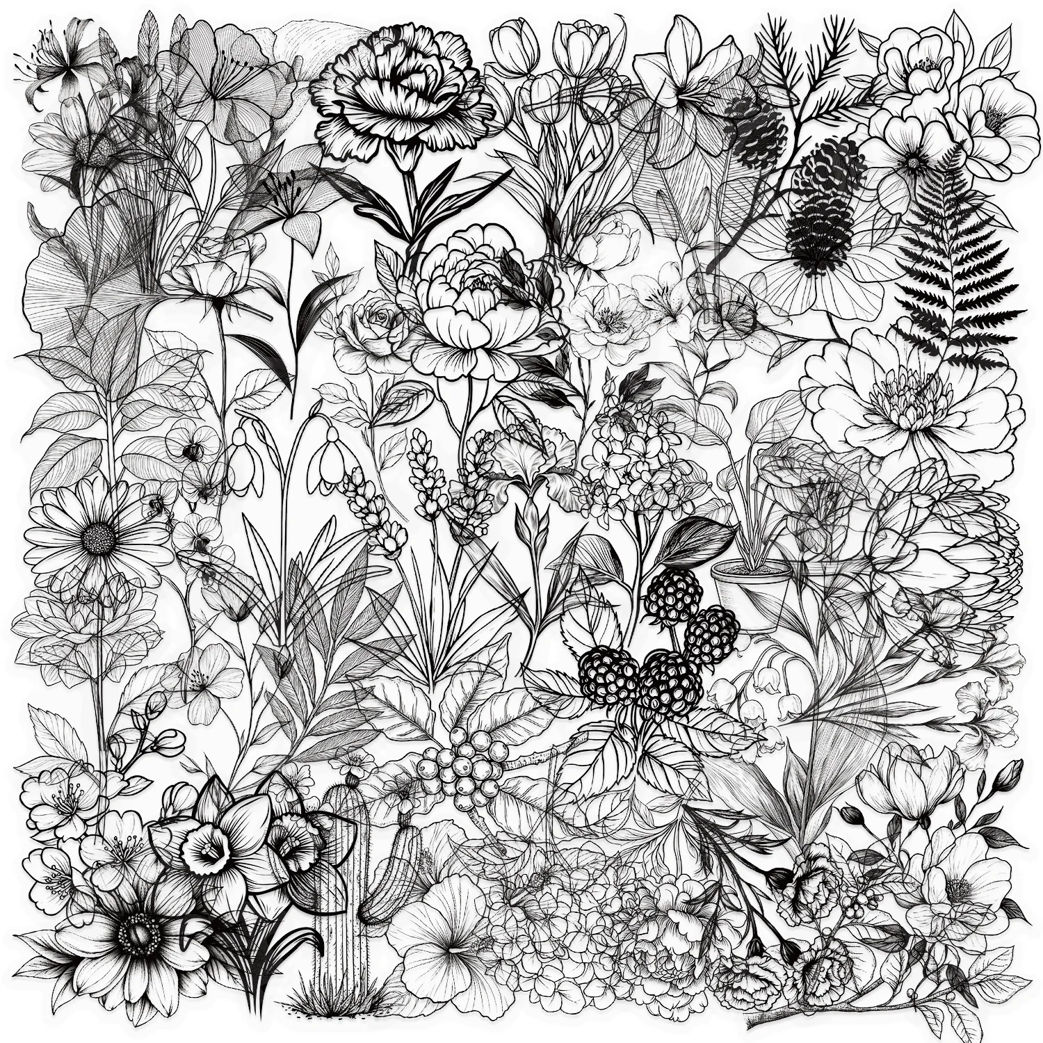 50PCS Black And White Plants Transparent Ink Flower Sticker Book INS DIY Diary Decorative Accounts Skateboards Graffiti Stickers
50PCS Black And White Plants Transparent Ink Flower Sticker Book INS DIY Diary Decorative Accounts Skateboards Graffiti Stickers