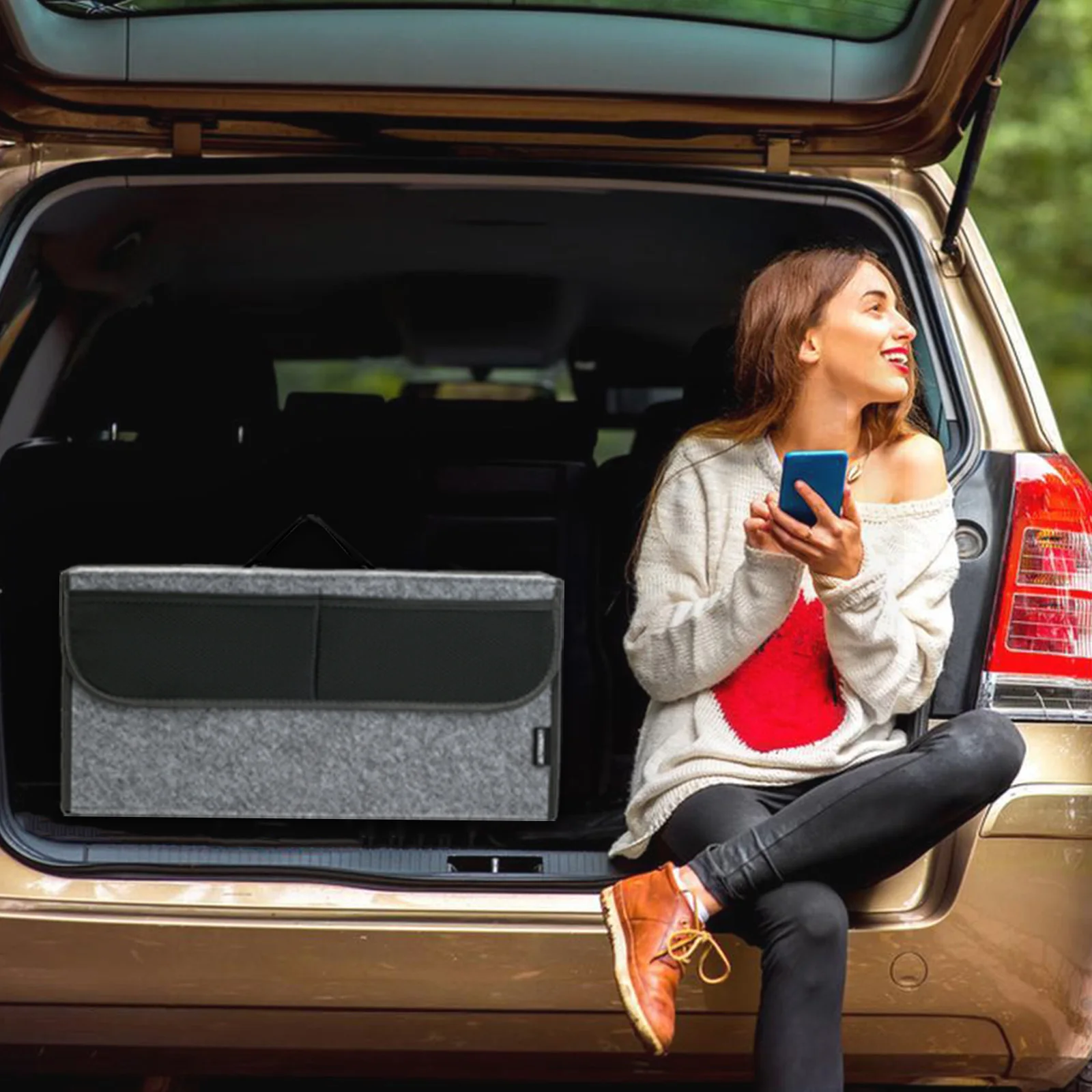 Car Boot Trunk Cargo Organizer Large Anti-Slip Auto Storage Box Foldable Soft Felt Bag Collapsible Universal Accessories Grey
Car Boot Trunk Cargo Organizer Large Anti-Slip Auto Storage Box Foldable Soft Felt Bag Collapsible Universal Accessories Grey