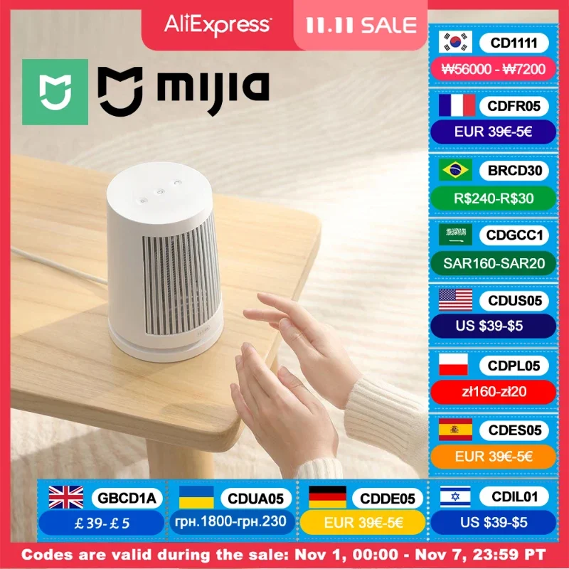 Портативный Настольный Электрический обогреватель помещений MIJIA, 45 °, 600 Вт PTC, керамический обогреватель вентилятора, для спальни, офиса и внутреннего отопления
Портативный Настольный Электрический обогреватель помещений MIJIA, 45 °, 600 Вт PTC, керамический обогреватель вентилятора, для спальни, офиса и внутреннего отопления