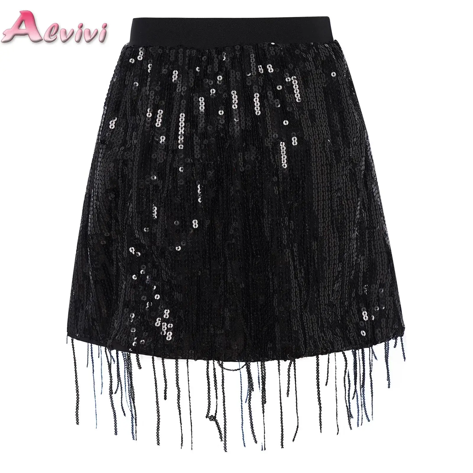 Kids Girls Sparkly Sequin Tassel Skirt Latin Jazz Modern Dance Performance Costume Clubwear Elastic Waistband Fringed Skirts
Kids Girls Sparkly Sequin Tassel Skirt Latin Jazz Modern Dance Performance Costume Clubwear Elastic Waistband Fringed Skirts