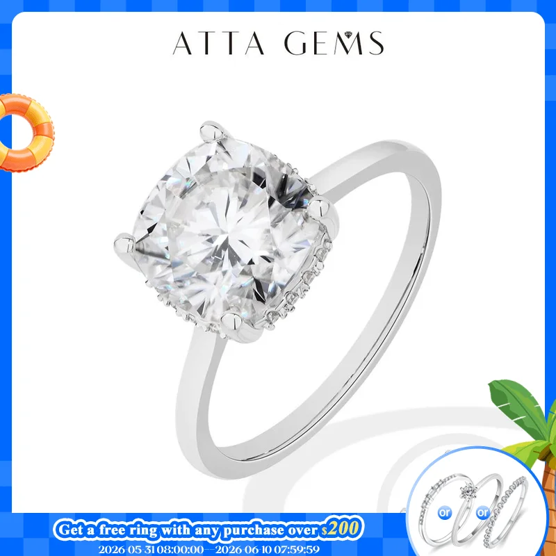 ATTAGEMS Cushion Cut 3.5ct Classical Moissanite Ring for Women DVVS1 Real 925 Sterling Silver For Engagement Wedding FineJewelry
ATTAGEMS Cushion Cut 3.5ct Classical Moissanite Ring for Women DVVS1 Real 925 Sterling Silver For Engagement Wedding FineJewelry