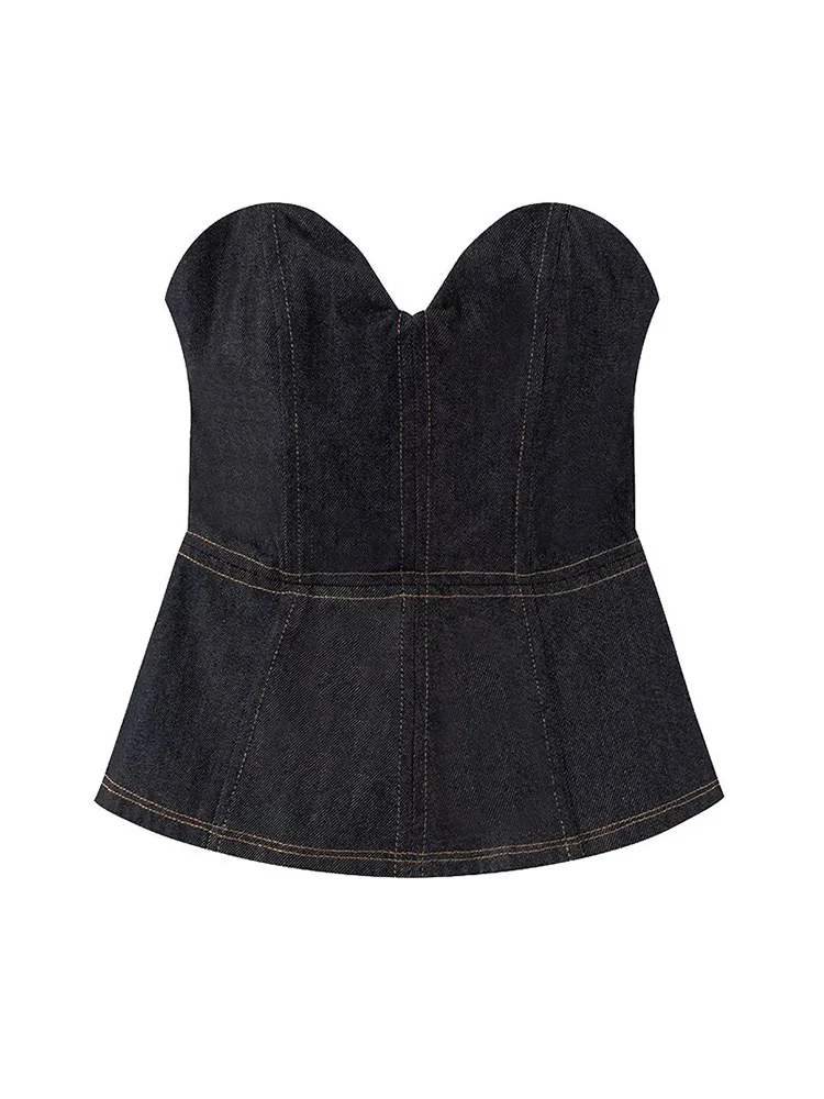 SIYANG Women Fashion Denim Blue Backless Zipper Corset Bustier Vintage Strapless V-Neck Sleeveless Female Chic Lady Tops
SIYANG Women Fashion Denim Blue Backless Zipper Corset Bustier Vintage Strapless V-Neck Sleeveless Female Chic Lady Tops