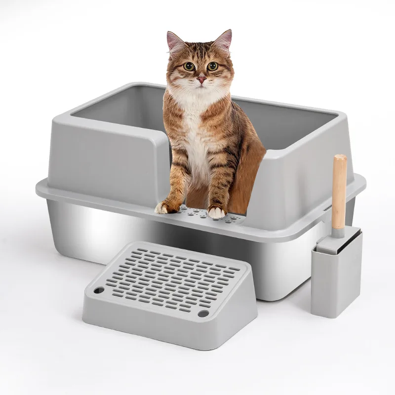 STLF Stainless Steel LitterS Box Cat LitterS Box Enclosure with Lid Easy Cleaning Kitty LitterS Box Anti-Leakage Including Scoop
STLF Stainless Steel LitterS Box Cat LitterS Box Enclosure with Lid Easy Cleaning Kitty LitterS Box Anti-Leakage Including Scoop