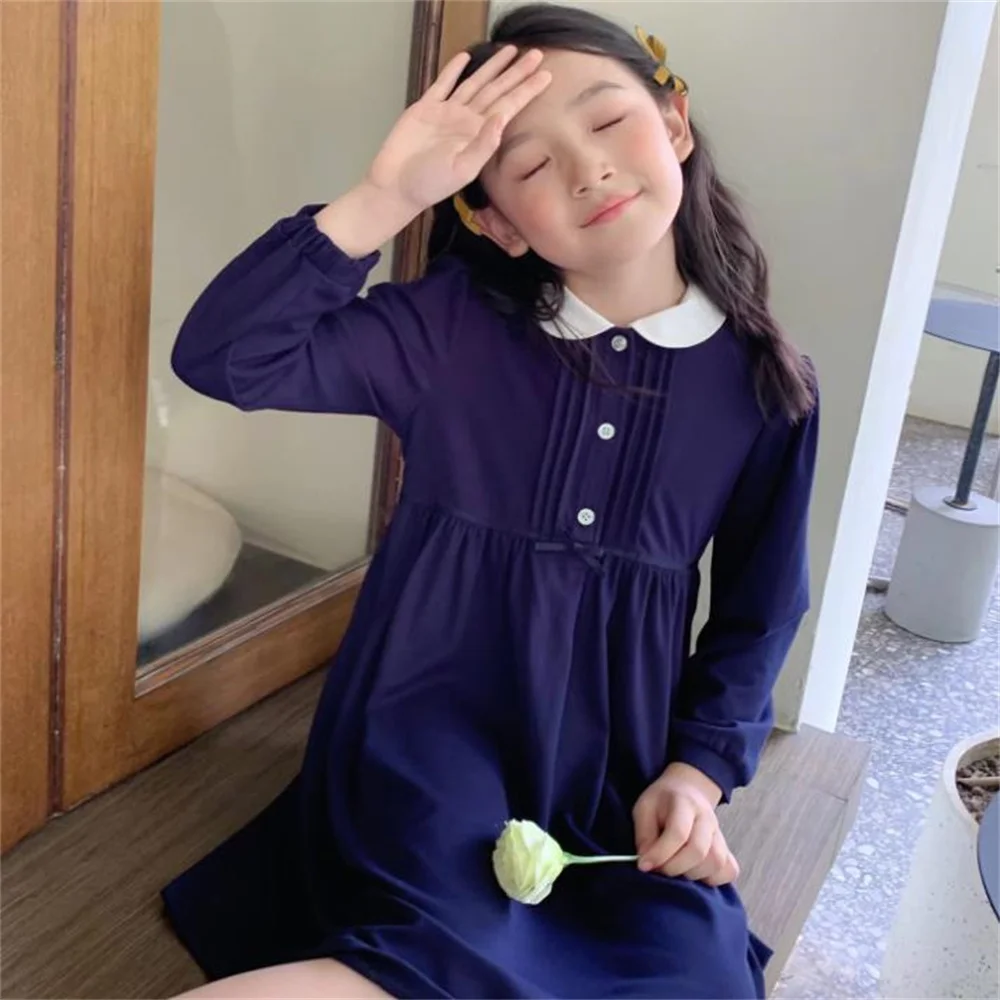 Spring and summer new college style white-collar dress with bow cotton girl
Spring and summer new college style white-collar dress with bow cotton girl