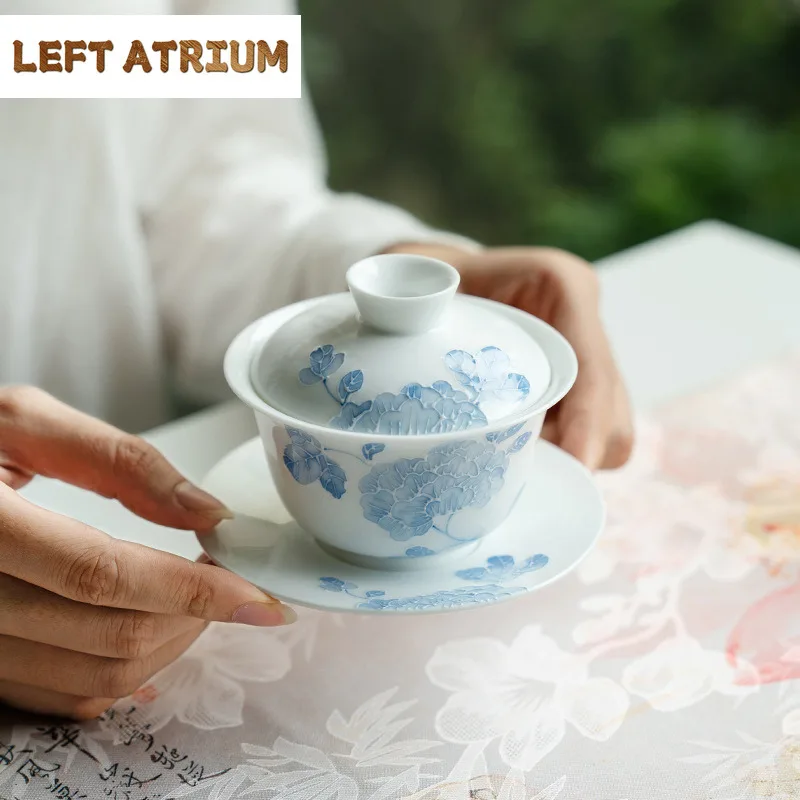 140ml Pure Hand Drawn Pile Carving Blue Lotus Gaiwan Elegant Tea Tureen Tea Bowl With Lid Kit Tea Brewing Cover Bowl Teaware
140ml Pure Hand Drawn Pile Carving Blue Lotus Gaiwan Elegant Tea Tureen Tea Bowl With Lid Kit Tea Brewing Cover Bowl Teaware