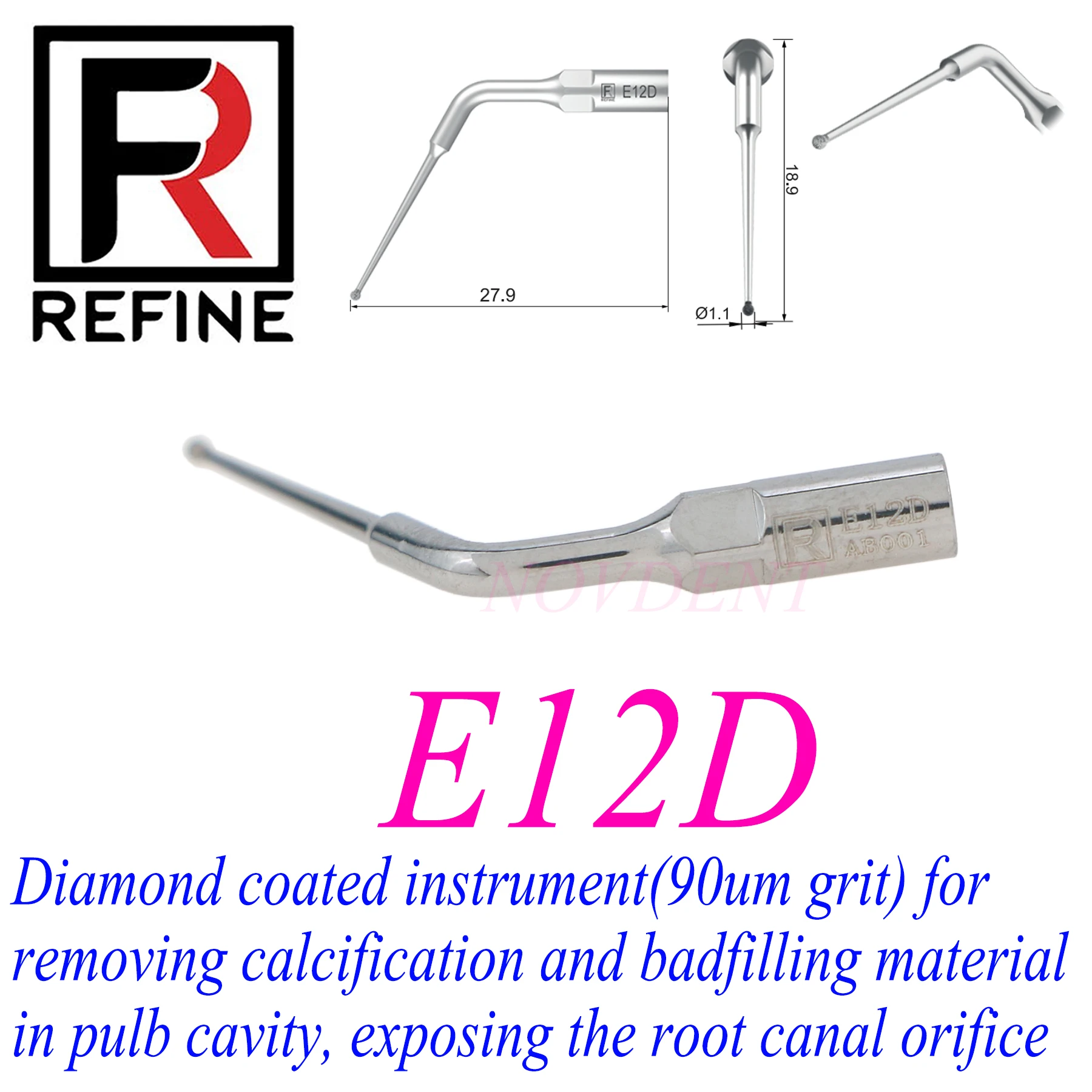 REFINE Endodontics Tip E12D Periodontal Root Canal Treatment Fit REFINE EMS Woodpecker UDS
REFINE Endodontics Tip E12D Periodontal Root Canal Treatment Fit REFINE EMS Woodpecker UDS