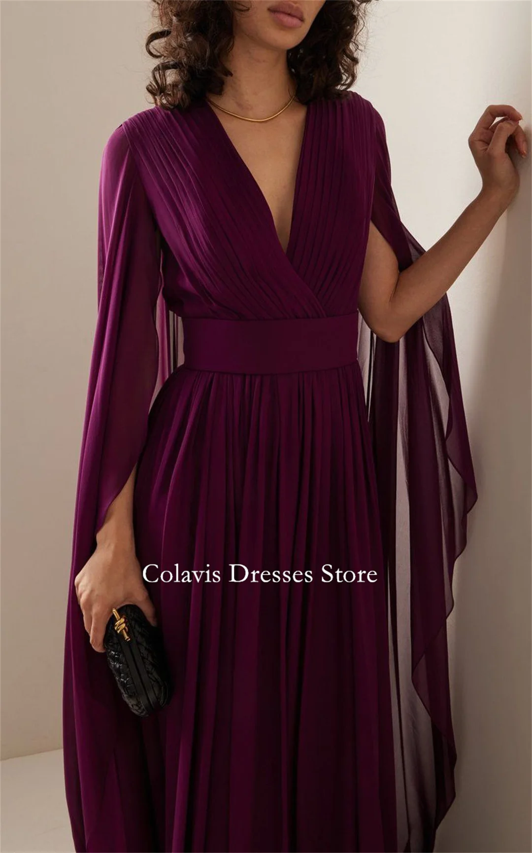 Colavis Fashion V-Neckline Customized 2024 New Women's Maxi A-Line Chiffon Prom Dress Pleated Celebrity Vintage Party Dress
Colavis Fashion V-Neckline Customized 2024 New Women's Maxi A-Line Chiffon Prom Dress Pleated Celebrity Vintage Party Dress