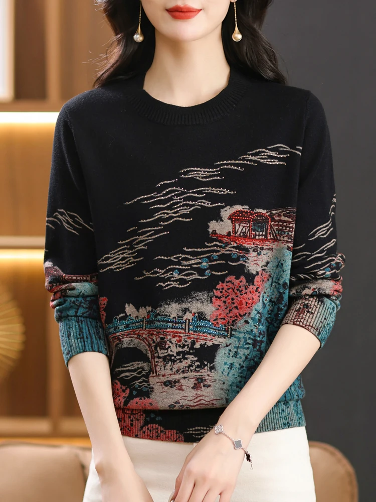 Print Sweaters Autumn Spring O Neck Knit Pullover Pulls Femme Korean Fashion Casual Jumper Long Sleeve Women Sweater
Print Sweaters Autumn Spring O Neck Knit Pullover Pulls Femme Korean Fashion Casual Jumper Long Sleeve Women Sweater