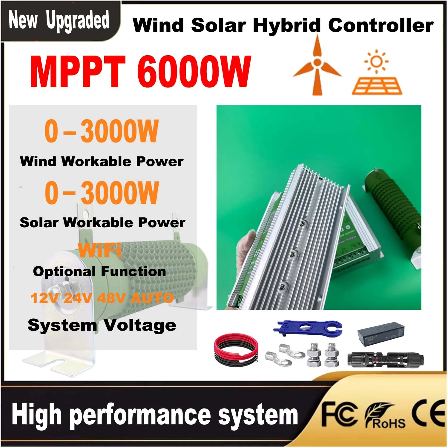 12V 24V 48V 4000W 5KW WiFi Hybrid Wind Energy Solar Charging Controller MPPT Wind System For Lifepo4 Lithium Lead Acid Battery
12V 24V 48V 4000W 5KW WiFi Hybrid Wind Energy Solar Charging Controller MPPT Wind System For Lifepo4 Lithium Lead Acid Battery