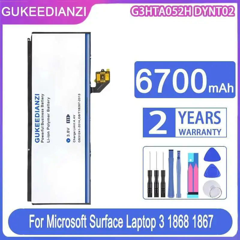 Аккумулятор для ноутбука G3HTA052H DYNT02 с короткими проводами 6700 мАч для ноутбука Microsoft Surface 3 Laptop3 1868 1867
Аккумулятор для ноутбука G3HTA052H DYNT02 с короткими проводами 6700 мАч для ноутбука Microsoft Surface 3 Laptop3 1868 1867