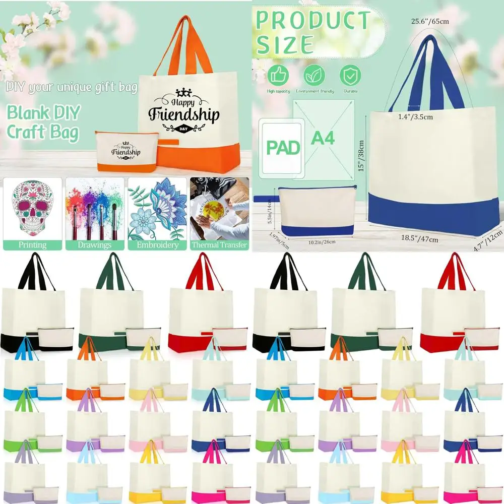 Canvas Tote Bags Bulk with Zipper, 18.5 Reusable Cotton Shopping Bag for DIY Craft
Canvas Tote Bags Bulk with Zipper, 18.5 Reusable Cotton Shopping Bag for DIY Craft