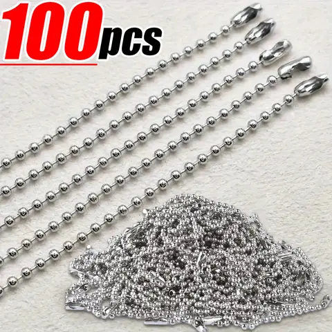 Metal DIY Ball Bead Chains Sliver Fits Key Chain/Dolls/Label Pendant Connector for Jewelry Making Chain Buckle Accessorise