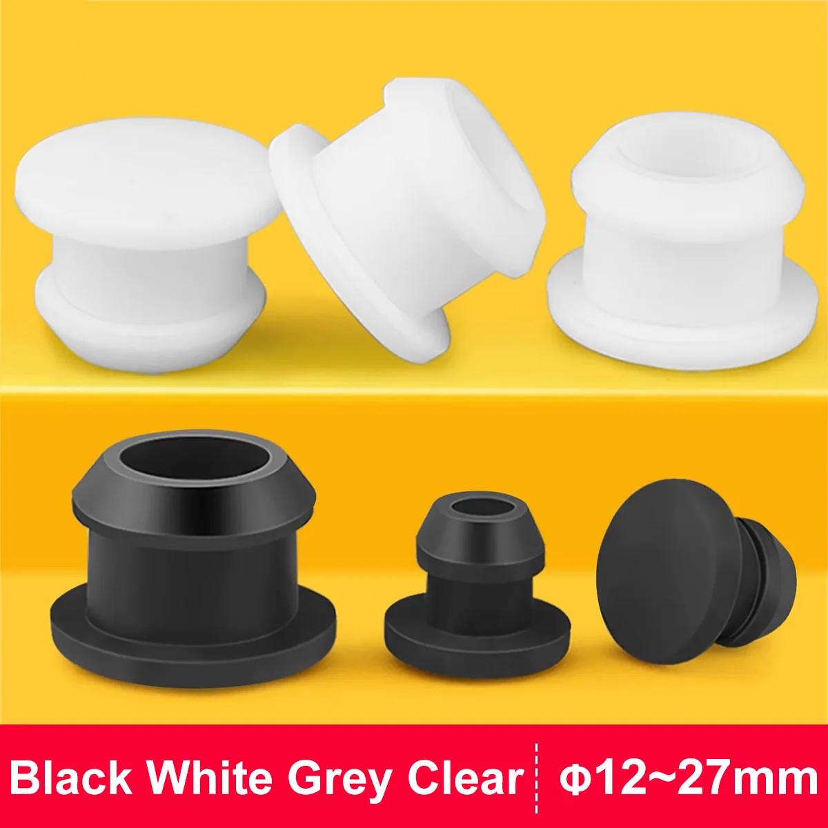5-50Pcs 12-27mm Black White Grey Clear Silicone Rubber Hole Caps T-type Plug Cover Snap-on Gasket Blanking End Cap Seal Stopper
5-50Pcs 12-27mm Black White Grey Clear Silicone Rubber Hole Caps T-type Plug Cover Snap-on Gasket Blanking End Cap Seal Stopper