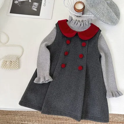 Girl's Autumn and Winter Purple Woolen Vest Dress, Small Fragrant Style Noble Baby Princess Dress
Girl's Autumn and Winter Purple Woolen Vest Dress, Small Fragrant Style Noble Baby Princess Dress