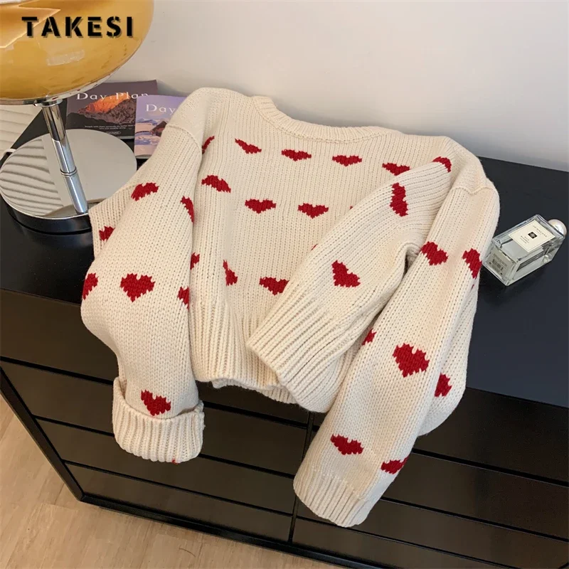 Sweet Casual Knitting Long Sleeve Elegant Pullovers 2023 Winter Korean Fashion Women Jumpers Heart Print O-Neck Ladies Sweater
Sweet Casual Knitting Long Sleeve Elegant Pullovers 2023 Winter Korean Fashion Women Jumpers Heart Print O-Neck Ladies Sweater