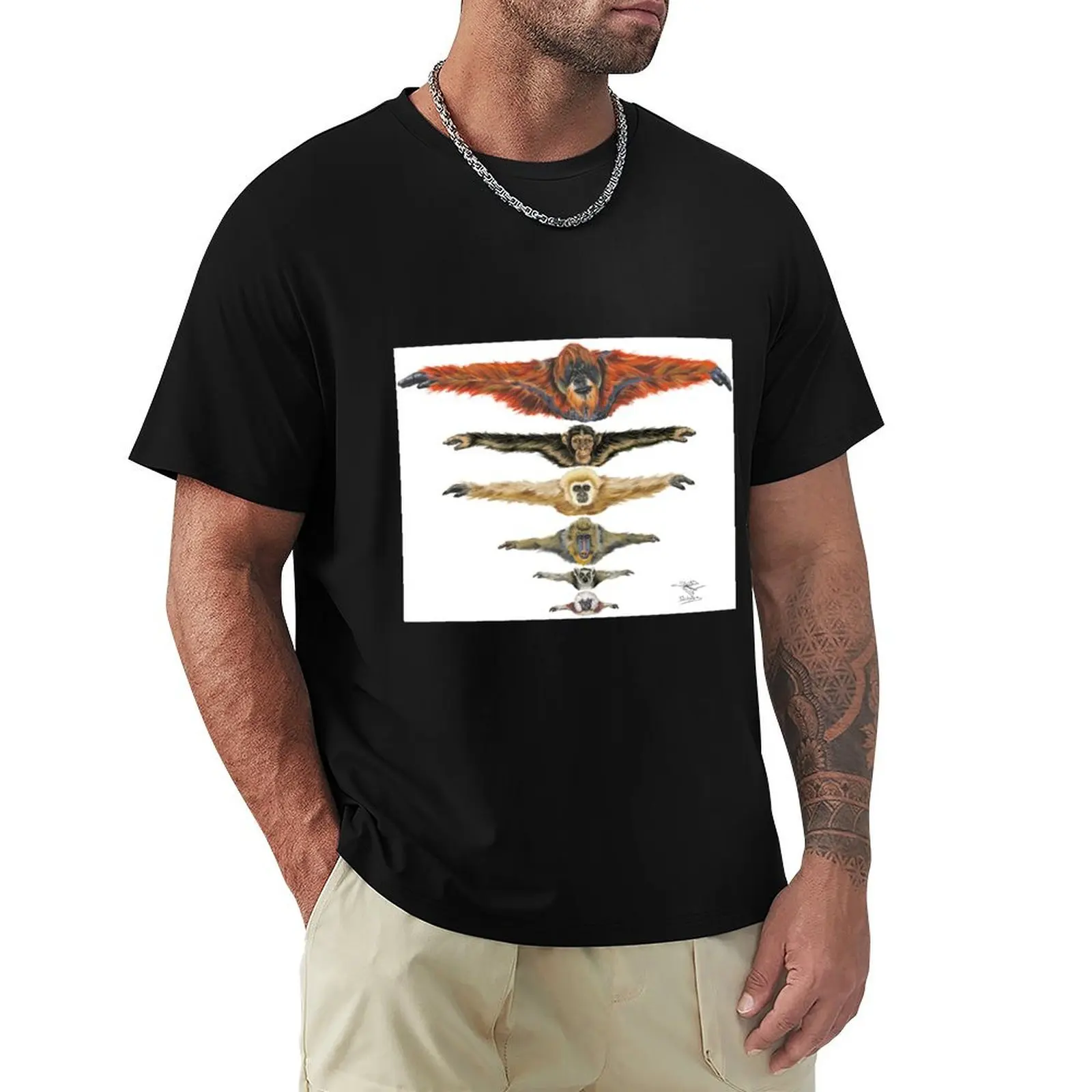 from the largest which is the orangutan to the smallest which is marmoset T-Shirt Casual Fashion Short Sleeve Cotton T-Shirt
from the largest which is the orangutan to the smallest which is marmoset T-Shirt Casual Fashion Short Sleeve Cotton T-Shirt