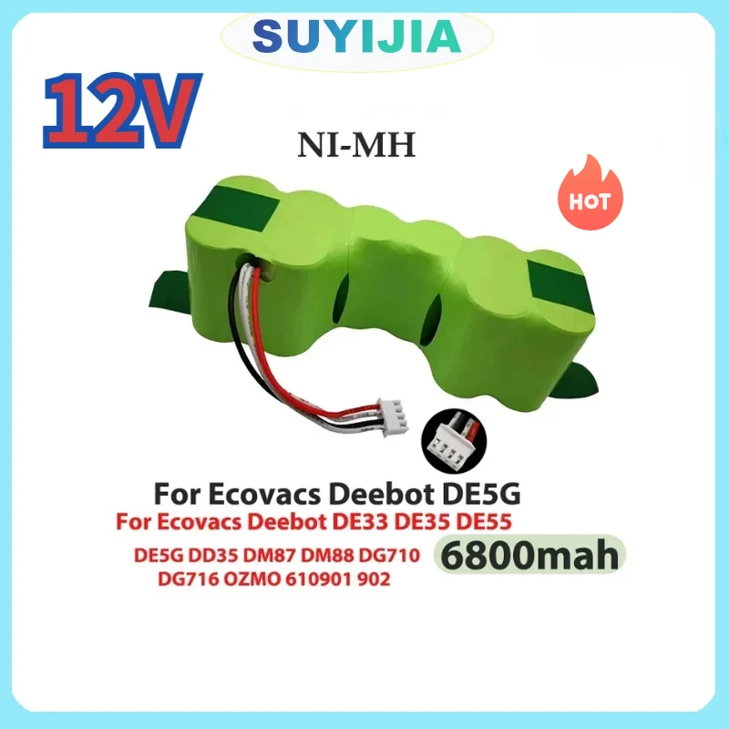Запасная NIMH батарея 12 В для робота-пылесоса Ecovacs DE33 DD35 DE55 DE5G DM88DG710 DG716 Deebot Набор для уборочной машины
Запасная NIMH батарея 12 В для робота-пылесоса Ecovacs DE33 DD35 DE55 DE5G DM88DG710 DG716 Deebot Набор для уборочной машины
