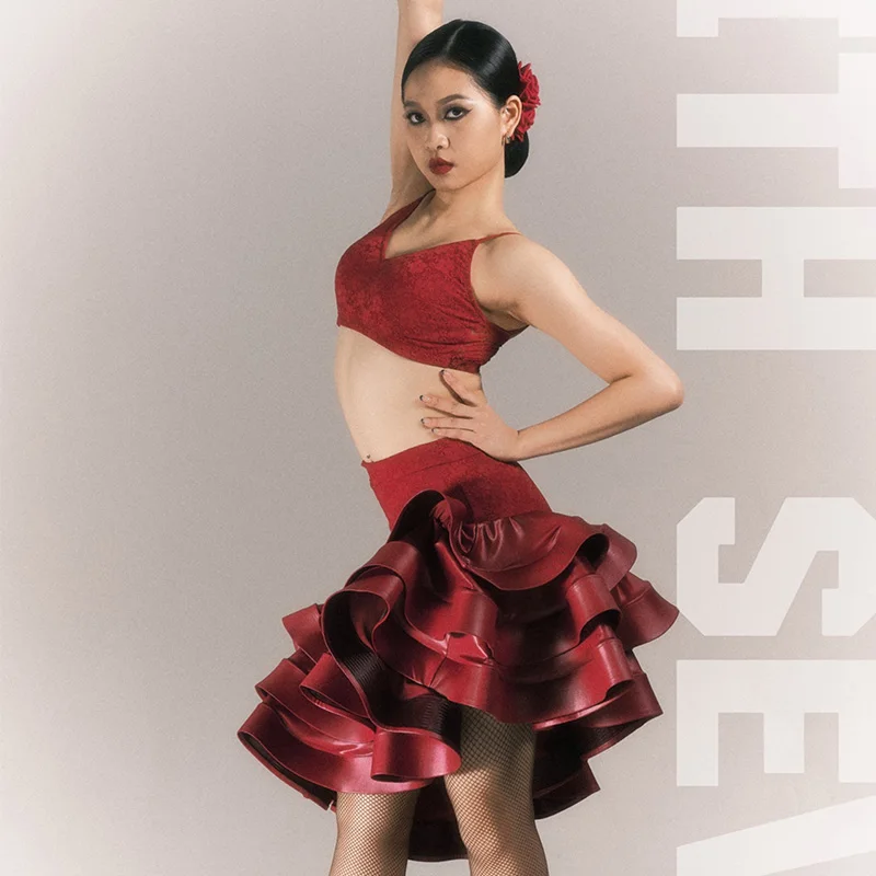 Red Lace Latin Dance Tops Fishbone Skirt Women Competition Clothing Cha Cha Rumba Tango Dance Costume Club Dance Wear DNV24053
Red Lace Latin Dance Tops Fishbone Skirt Women Competition Clothing Cha Cha Rumba Tango Dance Costume Club Dance Wear DNV24053