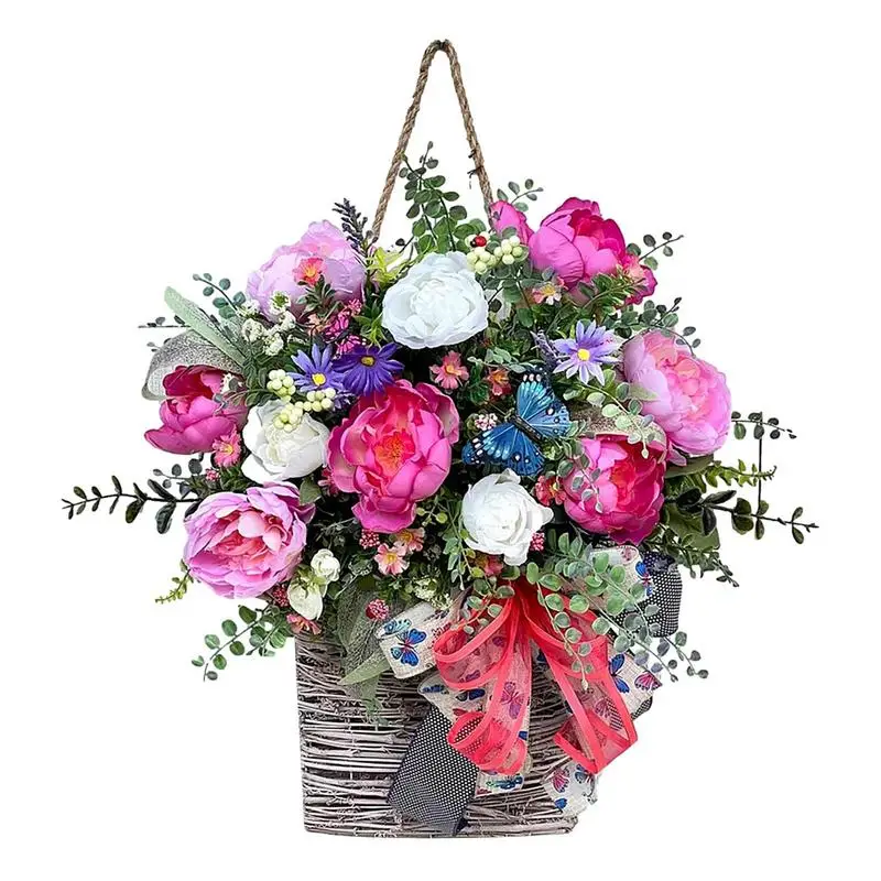 Wreath Basket For Front Door Spring Summer Red Flower Basket Garland Simulation Door Pendant Home Indoor Outside Decor
Wreath Basket For Front Door Spring Summer Red Flower Basket Garland Simulation Door Pendant Home Indoor Outside Decor