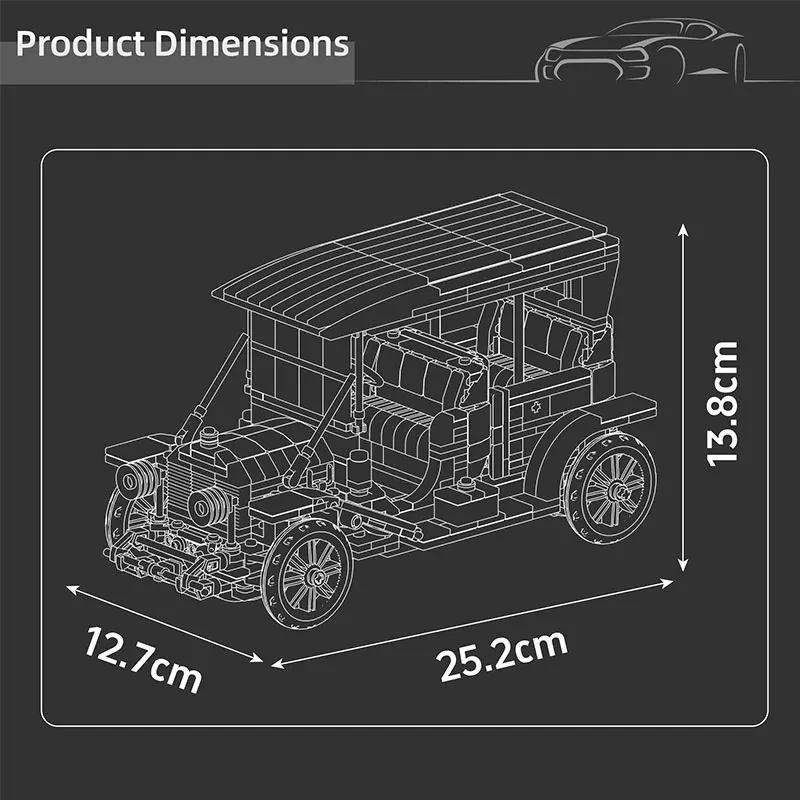 MOULD KING 1290pcs Classic Vintage Car Building Blocks Retro 1910 Vehicle Model Educational Construction Toy Gift for Kids
MOULD KING 1290pcs Classic Vintage Car Building Blocks Retro 1910 Vehicle Model Educational Construction Toy Gift for Kids