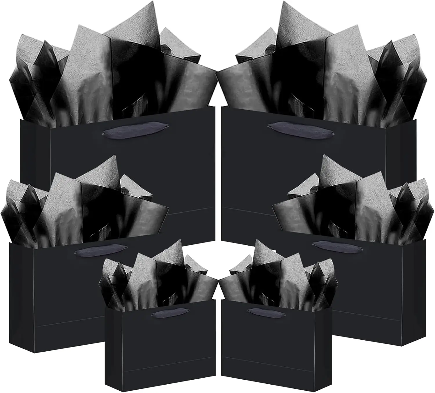 10PCS Black Gift Bags with Ribbon Handles, Assorted Sizes (2 Large 13", 4 Medium 9.6", 4 Small 6.3") for Birthday Party
10PCS Black Gift Bags with Ribbon Handles, Assorted Sizes (2 Large 13", 4 Medium 9.6", 4 Small 6.3") for Birthday Party