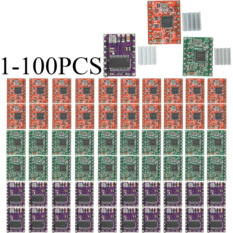 A4988/DRV8825 Module CNC 3D Printer Parts Accessory Reprap pololu Stepper Motor Driver Module with Heatsink for ramps 1.4
A4988/DRV8825 Module CNC 3D Printer Parts Accessory Reprap pololu Stepper Motor Driver Module with Heatsink for ramps 1.4