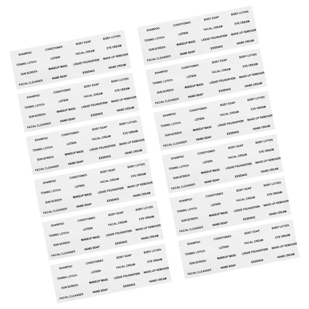 12 Sheets Waterproof Labels for Travel Size Bottles Clear Bathroom Organization Labels for Shampoo Lotion Cream Cosmetics
12 Sheets Waterproof Labels for Travel Size Bottles Clear Bathroom Organization Labels for Shampoo Lotion Cream Cosmetics