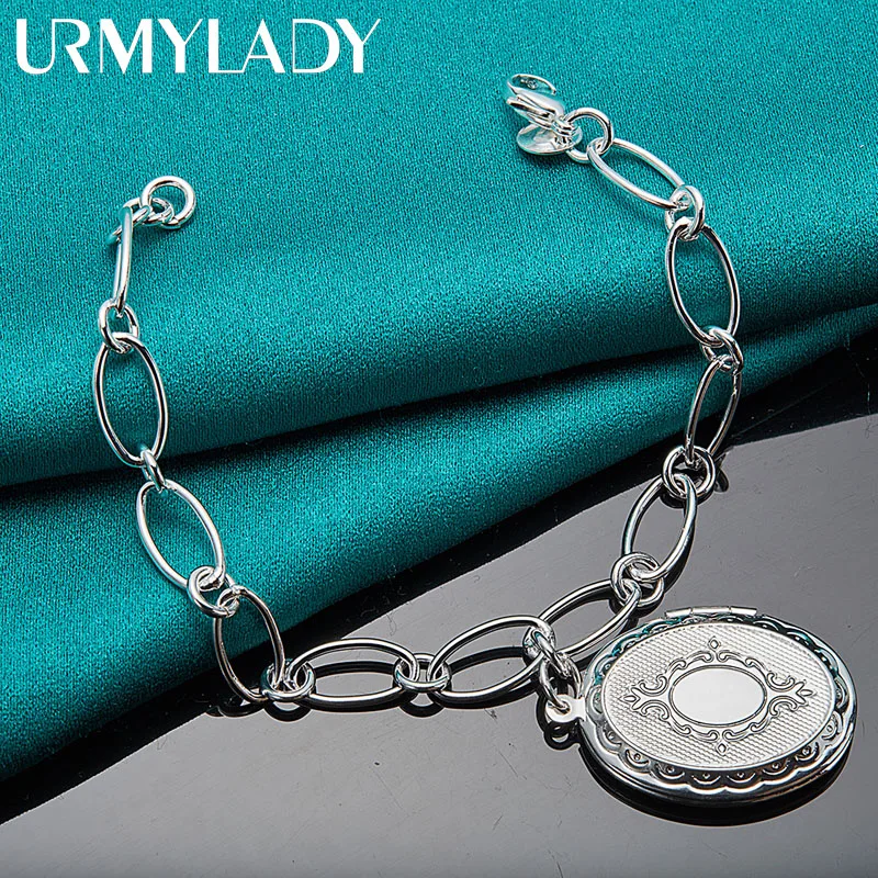 URMYLADY 925 Sterling Silver Photo Frame Pendant Bracelet For Women Wedding Party Fashion Charm Jewelry
URMYLADY 925 Sterling Silver Photo Frame Pendant Bracelet For Women Wedding Party Fashion Charm Jewelry