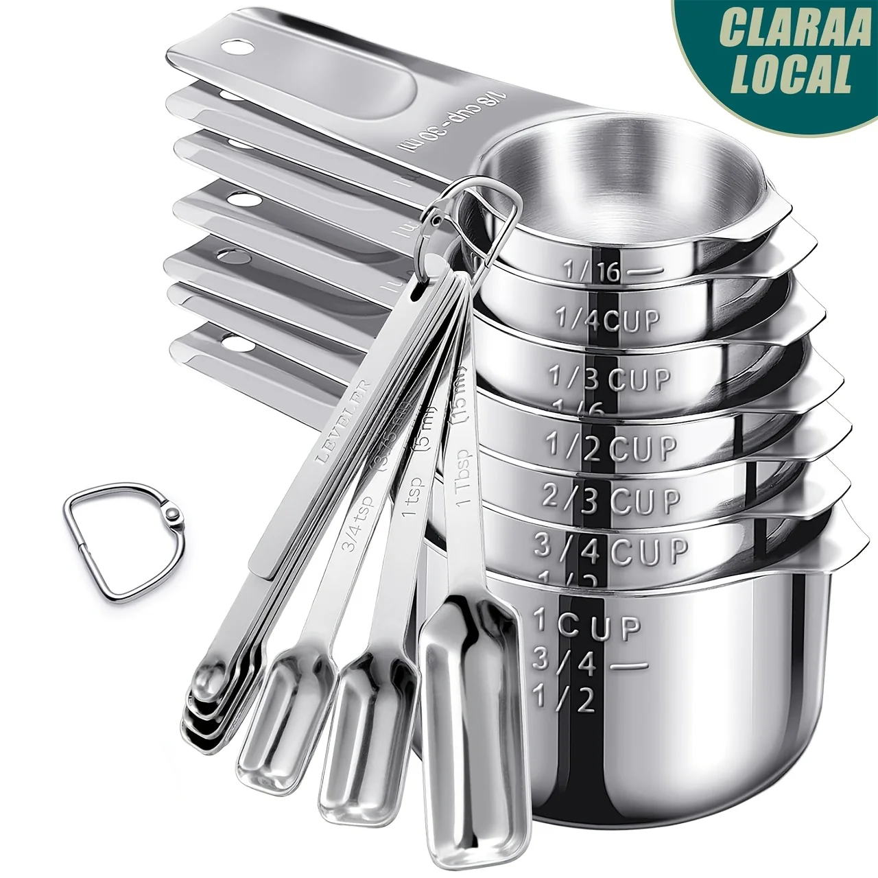 Minteem 13/20pcs Stainless Steel Measuring Cup And Spoon Set, Including 7 Measuring Cups, 12 Measuring Spoons, And A Leveler, Used for Cooking And Baking Dishwasher Kitchen Measuring Cups
Minteem 13/20pcs Stainless Steel Measuring Cup And Spoon Set, Including 7 Measuring Cups, 12 Measuring Spoons, And A Leveler, Used for Cooking And Baking Dishwasher Kitchen Measuring Cups