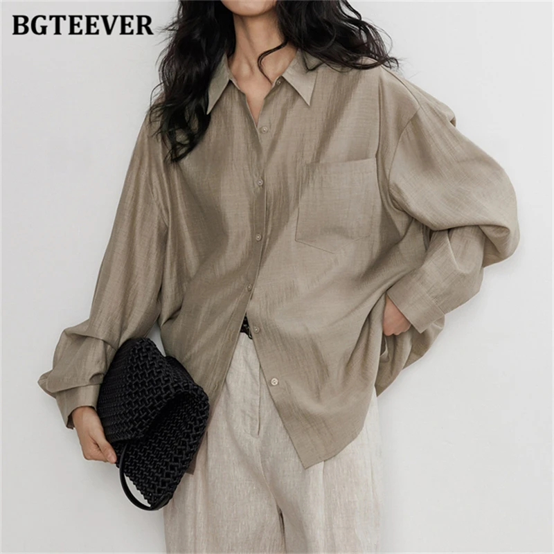 BGTEEVER Summer Solid Loose Shirts for Women Elegant Blouse Top
BGTEEVER Summer Solid Loose Shirts for Women Elegant Blouse Top
