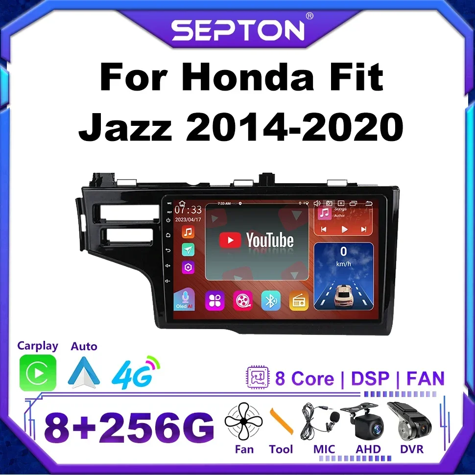 Автомобильный радиоприемник SEPTON для Honda Fit Jazz 2014-2020 QLED Android Auto GPS 4G, головное устройство CarPlay, мультимедийный видеоплеер, Wi-Fi навигация 
Автомобильный радиоприемник SEPTON для Honda Fit Jazz 2014-2020 QLED Android Auto GPS 4G, головное устройство CarPlay, мультимедийный видеоплеер, Wi-Fi навигация
