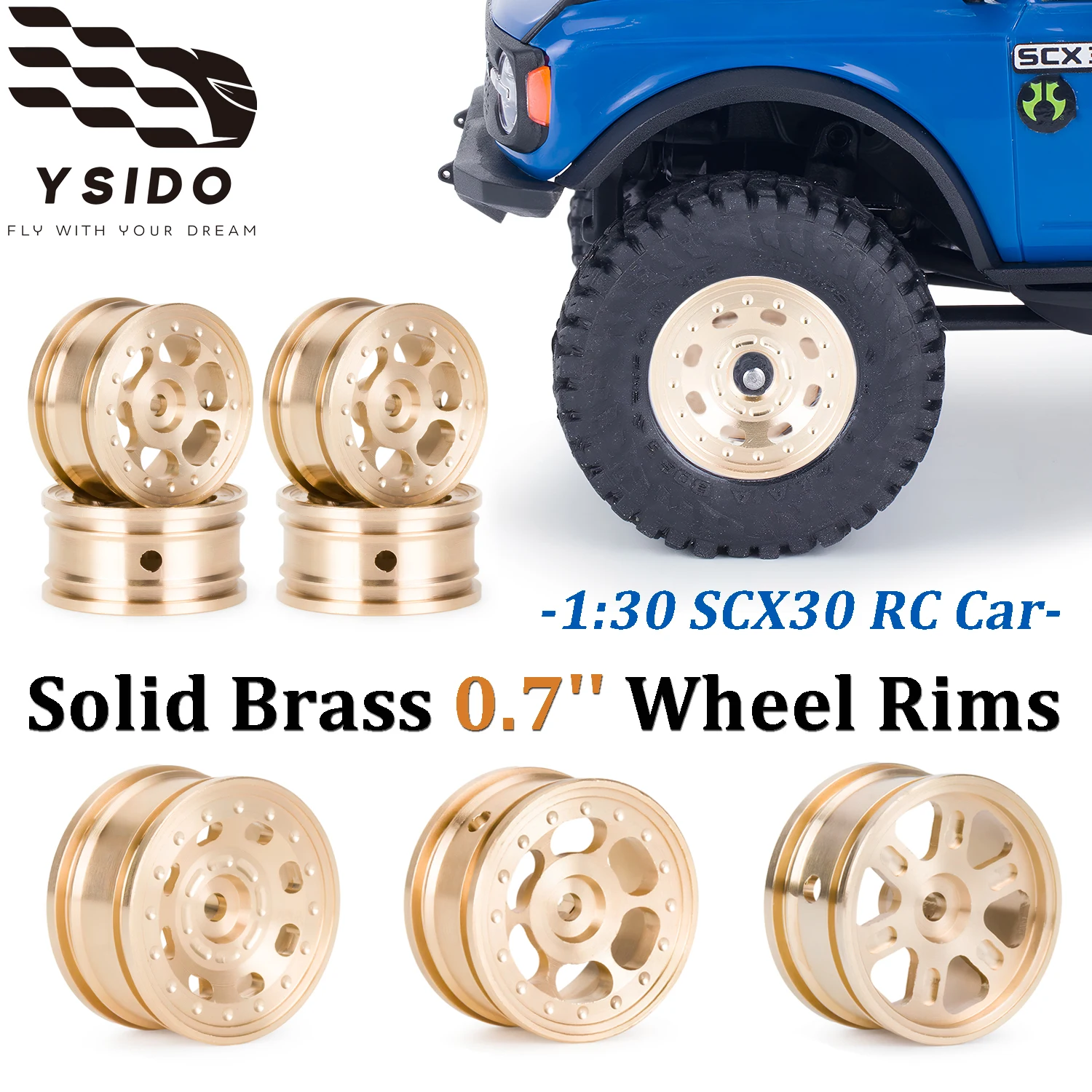 4PCS 1:30 RC Car Upgrade Kit Solid Brass 0.7'' Front Rear Wheel Rims for RC Crawler Car SCX30 Ford Bronco JEEP WRANGLER JLU 4X4
4PCS 1:30 RC Car Upgrade Kit Solid Brass 0.7'' Front Rear Wheel Rims for RC Crawler Car SCX30 Ford Bronco JEEP WRANGLER JLU 4X4