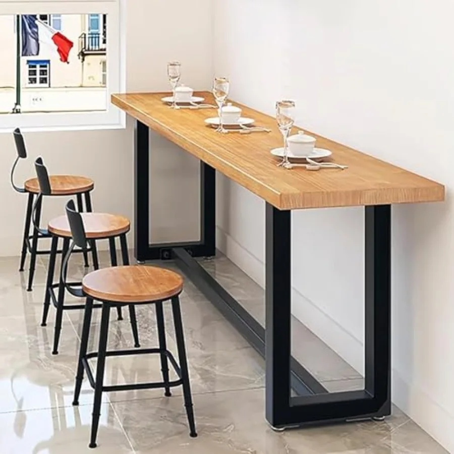 Narrow Farmhouse Solid Wood Bar Table, Rectangular Counter Height Table with Metal Legs, Industrial Kitchen Dining Tables Pub T
Narrow Farmhouse Solid Wood Bar Table, Rectangular Counter Height Table with Metal Legs, Industrial Kitchen Dining Tables Pub T