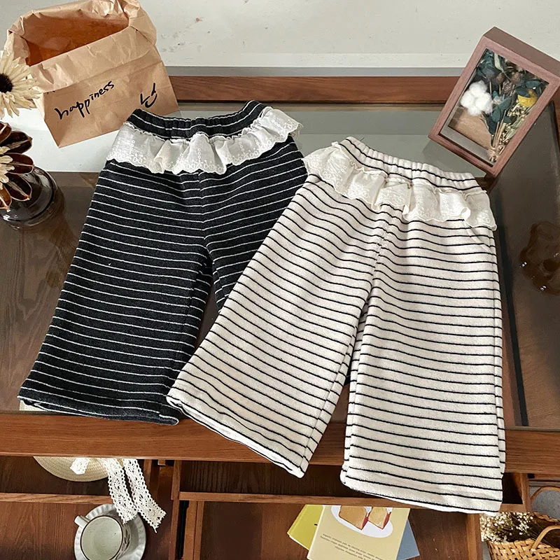 2025 Winter Children 1-8Y Girl Pant Striped Thick Warm Kid Baby Girls Straight Leg Pants Lace Elastic Waist Toddler Girl Trouser
2025 Winter Children 1-8Y Girl Pant Striped Thick Warm Kid Baby Girls Straight Leg Pants Lace Elastic Waist Toddler Girl Trouser