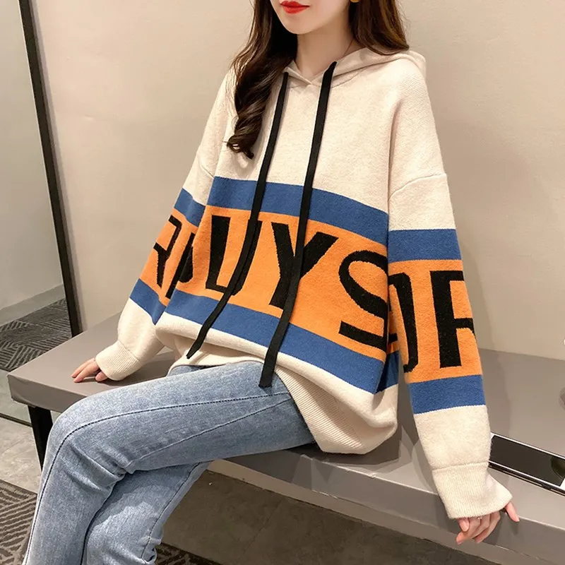 New Fashion Women Sweater Spring Fall Coat Letter Print T-shirt Long-Sleeve Patchwork Hoodies Top Casual Loose Jumper Tracksuit
New Fashion Women Sweater Spring Fall Coat Letter Print T-shirt Long-Sleeve Patchwork Hoodies Top Casual Loose Jumper Tracksuit