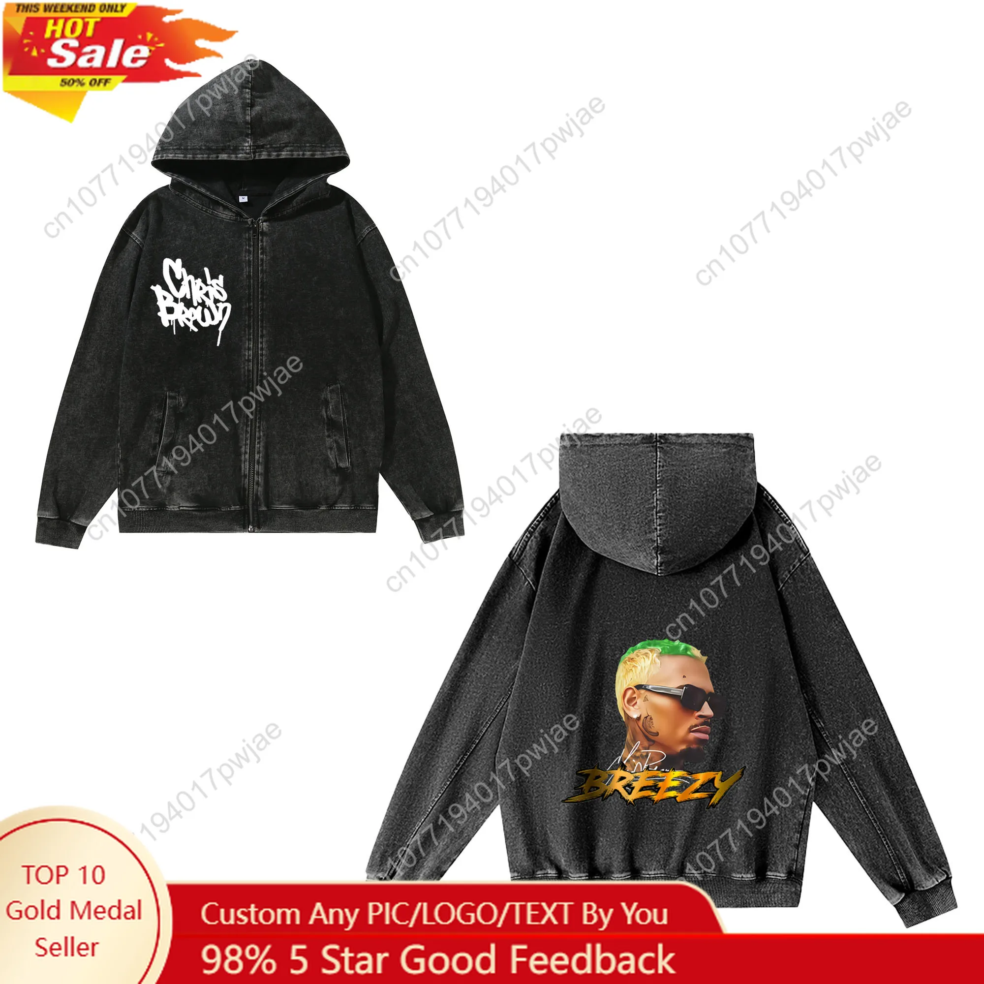 Chris Brown Hip Hop Rappe Zipper Sweatshirt Man Woman Vintage Hoodies Sweat Shirt With Pocket Full Zip Customized Jacket Tops
Chris Brown Hip Hop Rappe Zipper Sweatshirt Man Woman Vintage Hoodies Sweat Shirt With Pocket Full Zip Customized Jacket Tops