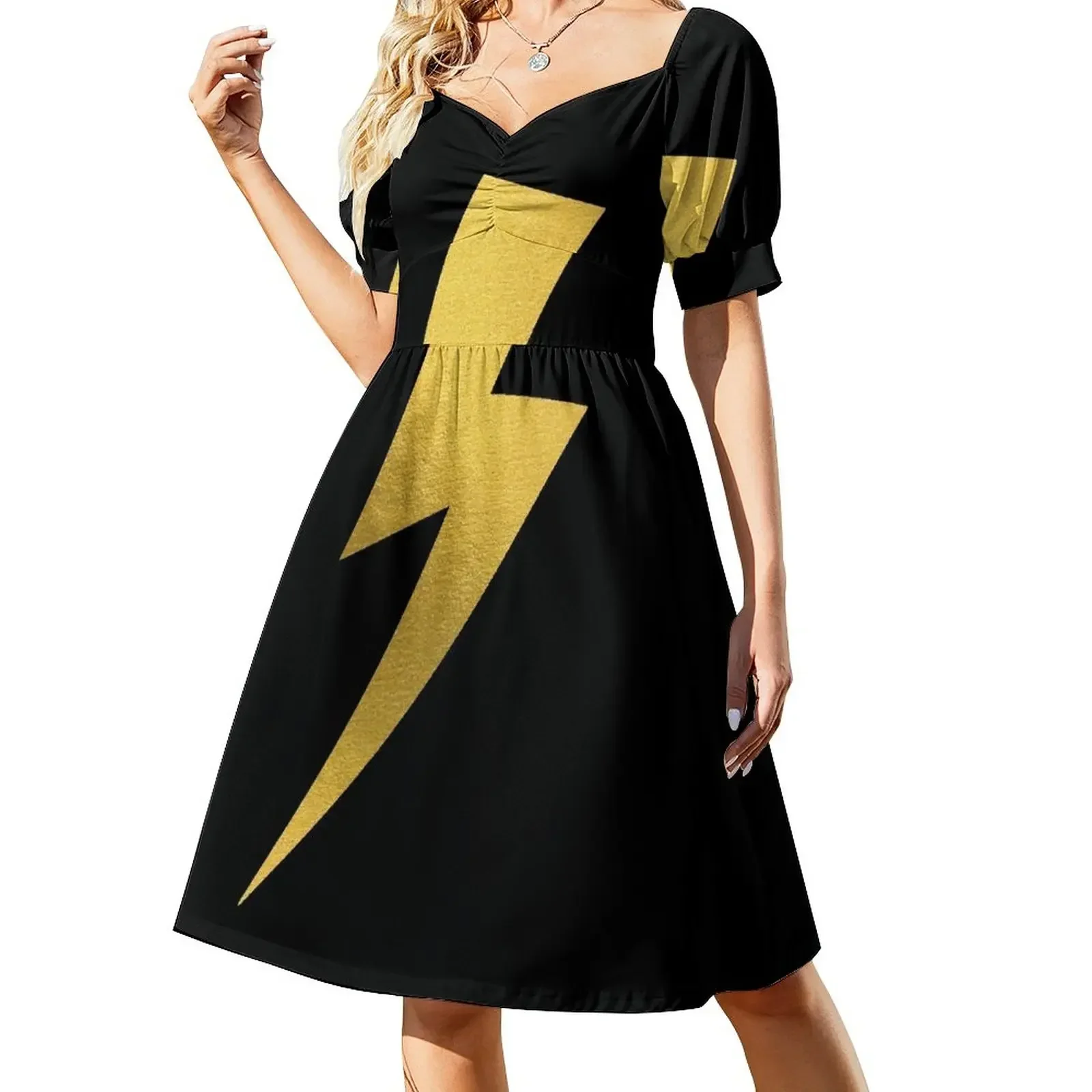 Gold Lightning Bolt - Gold Foil Short-Sleeved Dress festival outfit women evening dresses ladies dress for women summer
Gold Lightning Bolt - Gold Foil Short-Sleeved Dress festival outfit women evening dresses ladies dress for women summer