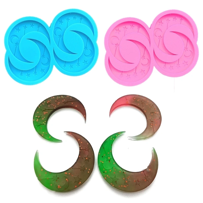 Diy Moon Stars Assembled Earrings Mold Crystal Epoxy Diy Decorative Pendants Jewelry Resin Mold for DIY Decor Crafts
Diy Moon Stars Assembled Earrings Mold Crystal Epoxy Diy Decorative Pendants Jewelry Resin Mold for DIY Decor Crafts