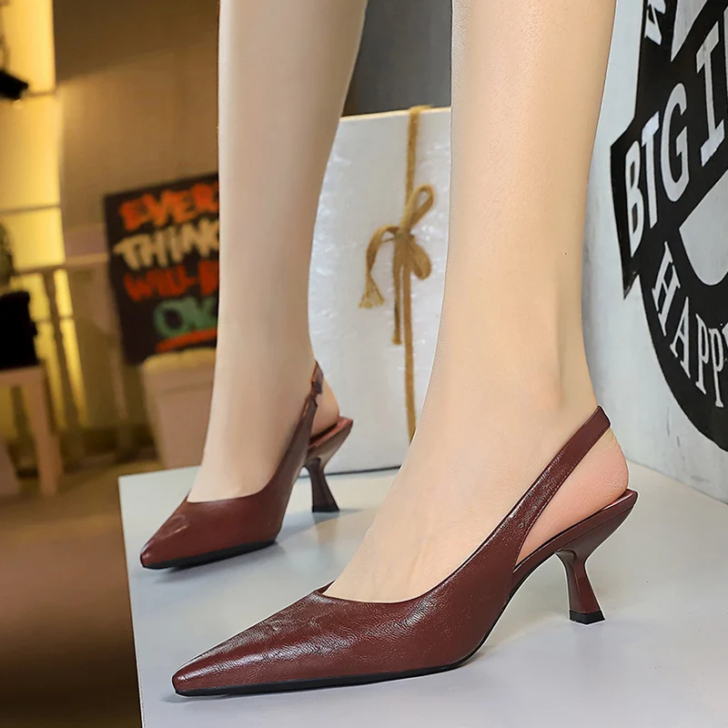 Women Sexy Wine Red 6cm High Heels Pumps Lady Chic Slingback Pointed Toe Stiletto Sandals Female Elegant Party Date Dress Shoes
Women Sexy Wine Red 6cm High Heels Pumps Lady Chic Slingback Pointed Toe Stiletto Sandals Female Elegant Party Date Dress Shoes